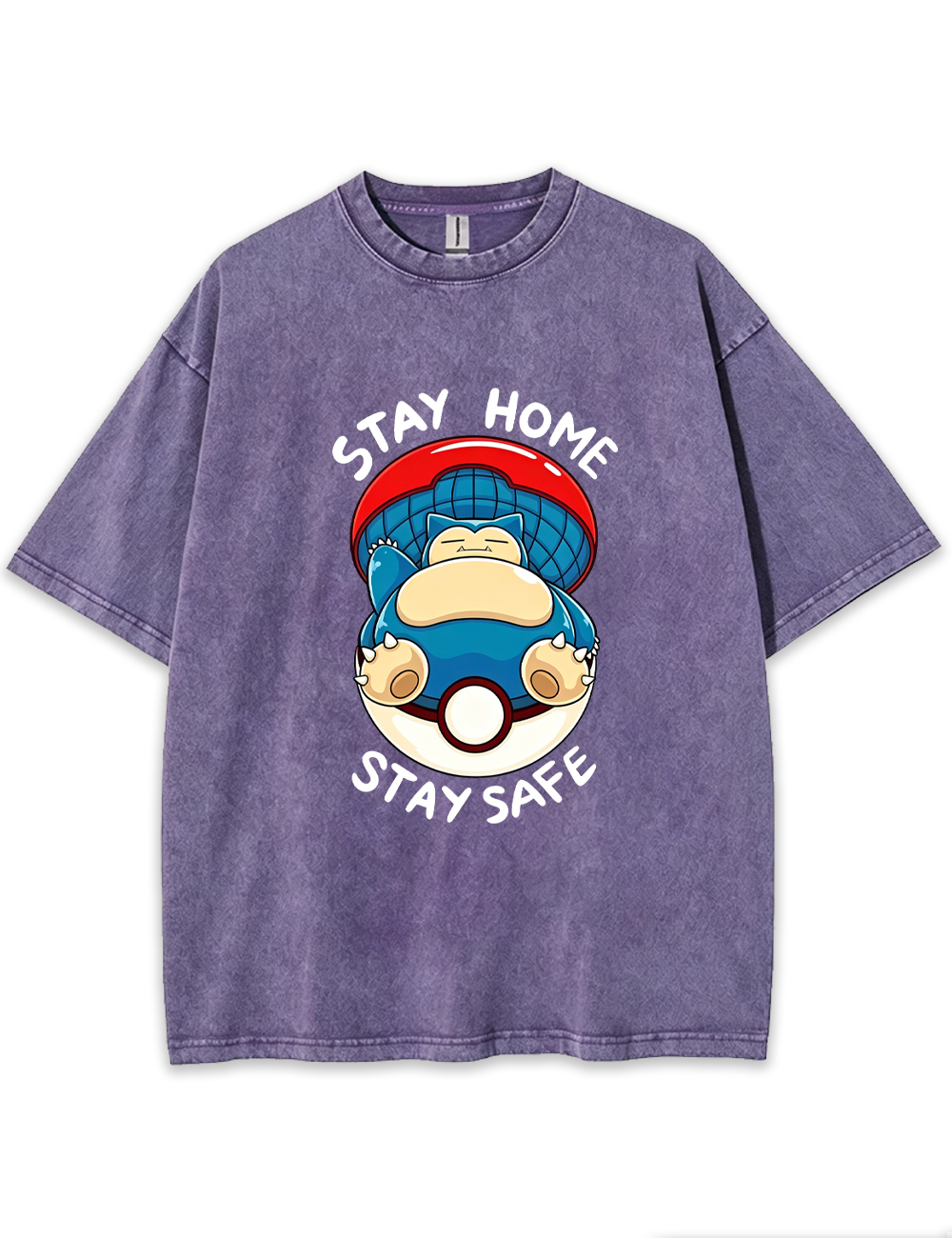 Snorlax Pokeball Stay Home Cartoon Tee | Pokemon Anime