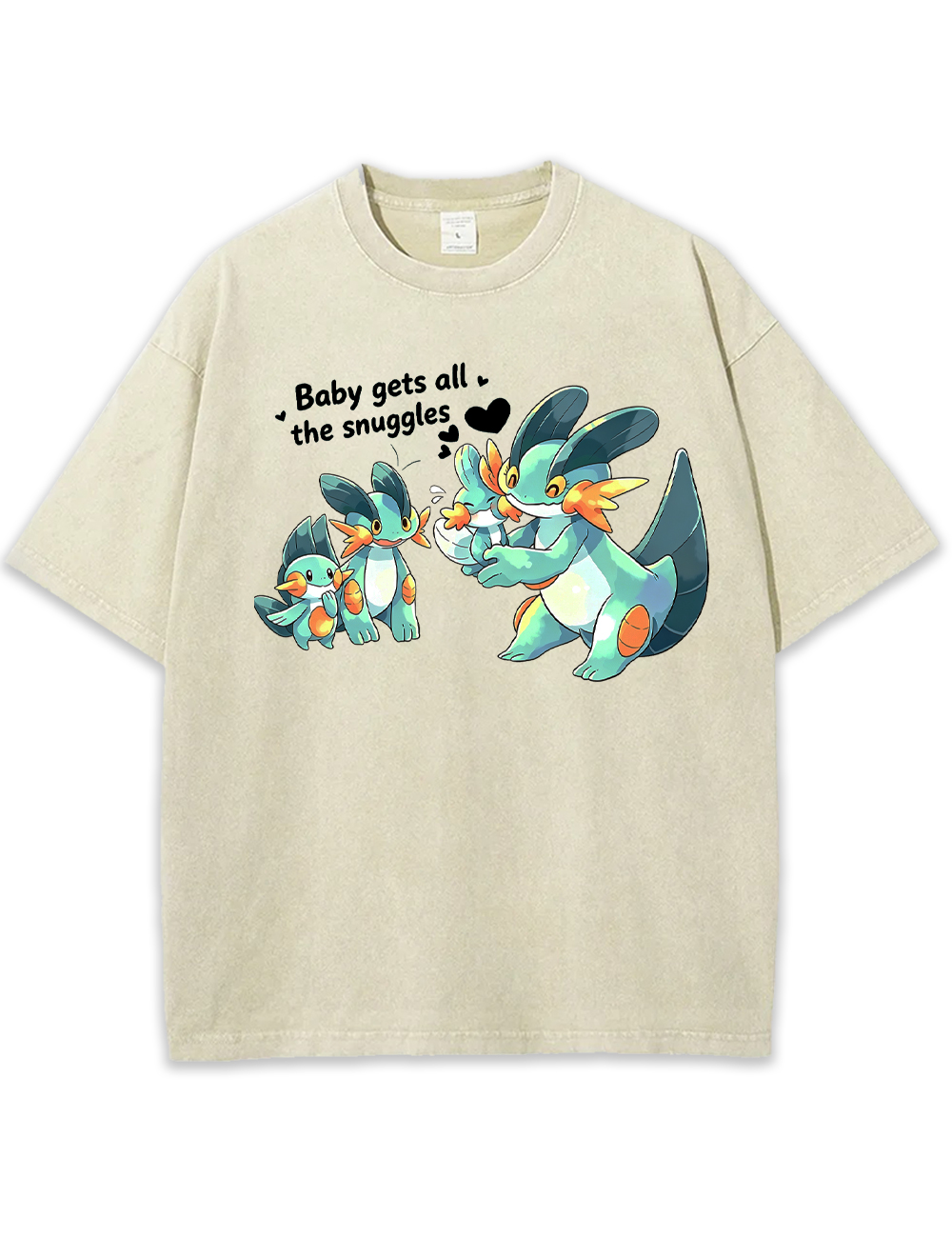 Parent & Kid Swampert Family Snuggle Vintage Washed T-Shirt