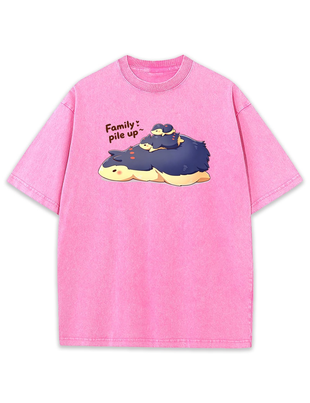 Parent & Kid Cyndaquil Evolution Family Stack Pile Vintage Washed T-Shirt