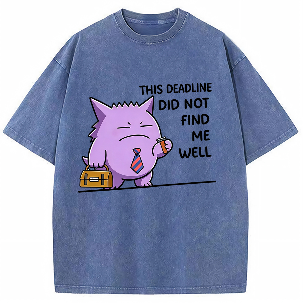 Vintage Washed Gengar T-Shirt, Funny Work Meme Pokemon Tee