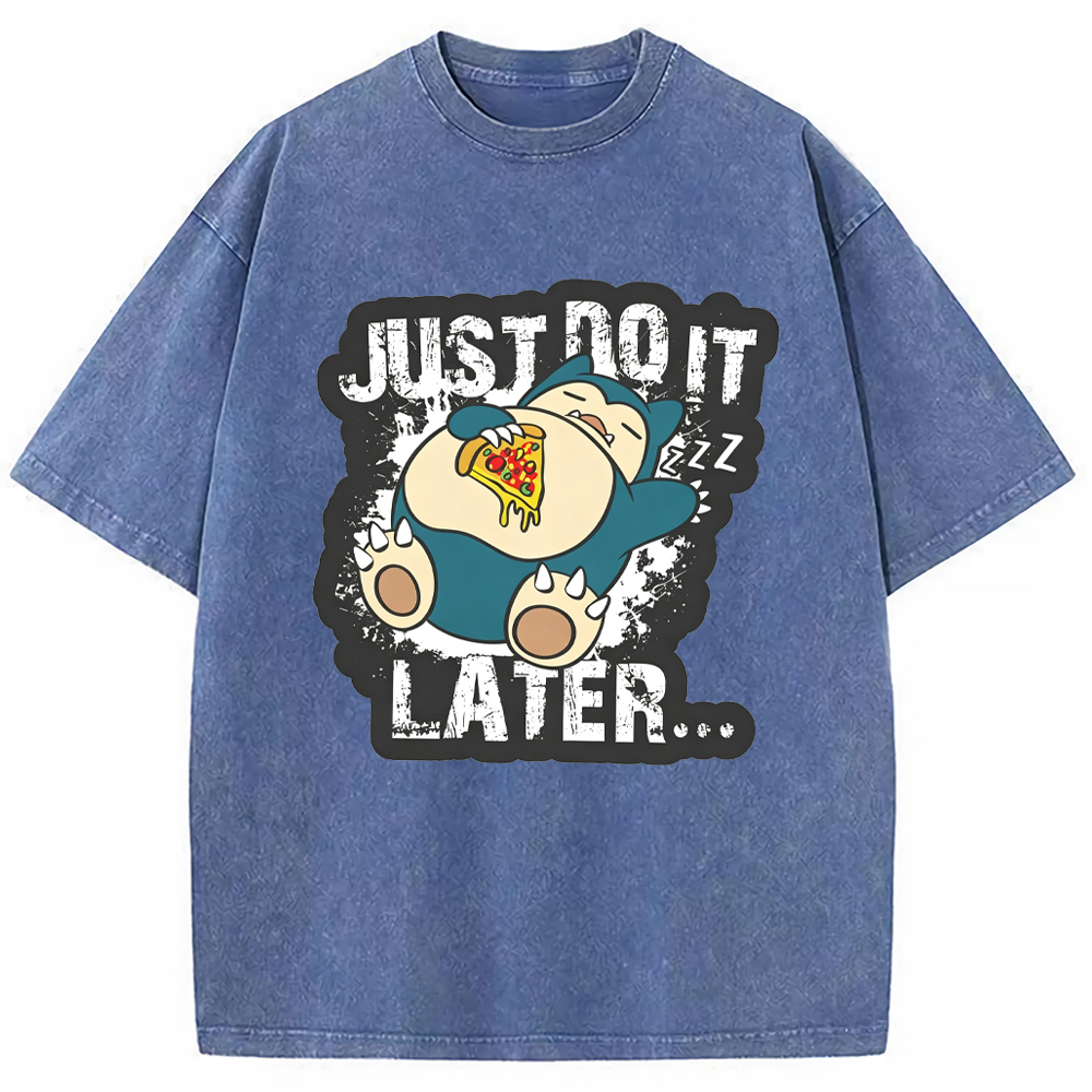 Chill Foodie Daily Snorlax Cartoon Tee | Pokemon Anime