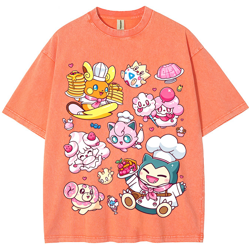 Sweet Pastry Chef Pokemon Cartoon Tee | Pokemon Anime