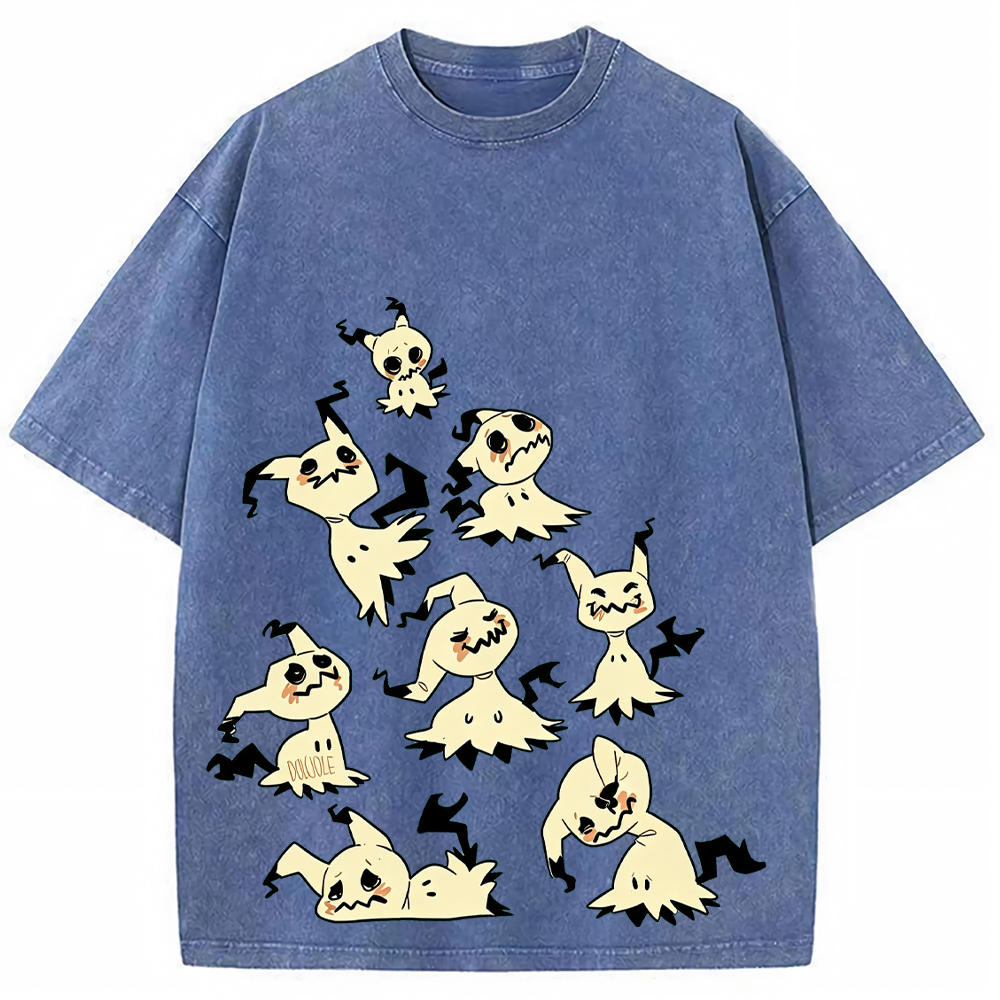 Doodle Style Mimikyu Cartoon Tee | Pokemon Anime