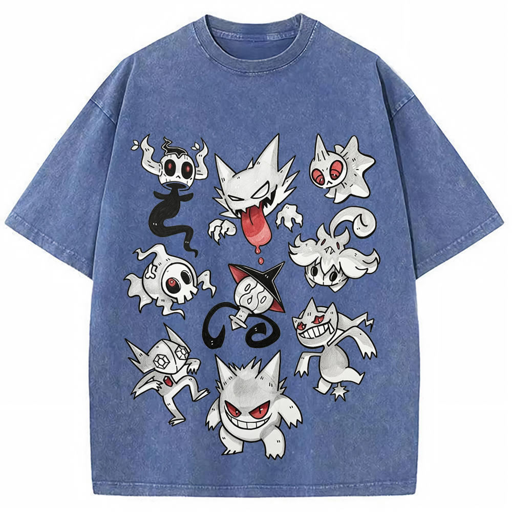 Ghost Type Pokemon Flash Sheet Cartoon Tee | Pokemon Anime