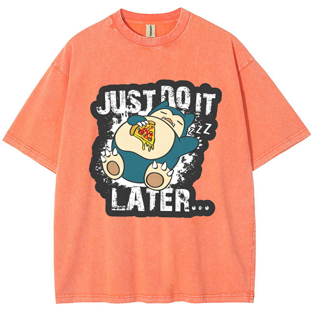 Chill Foodie Daily Snorlax Cartoon Tee | Pokemon Anime
