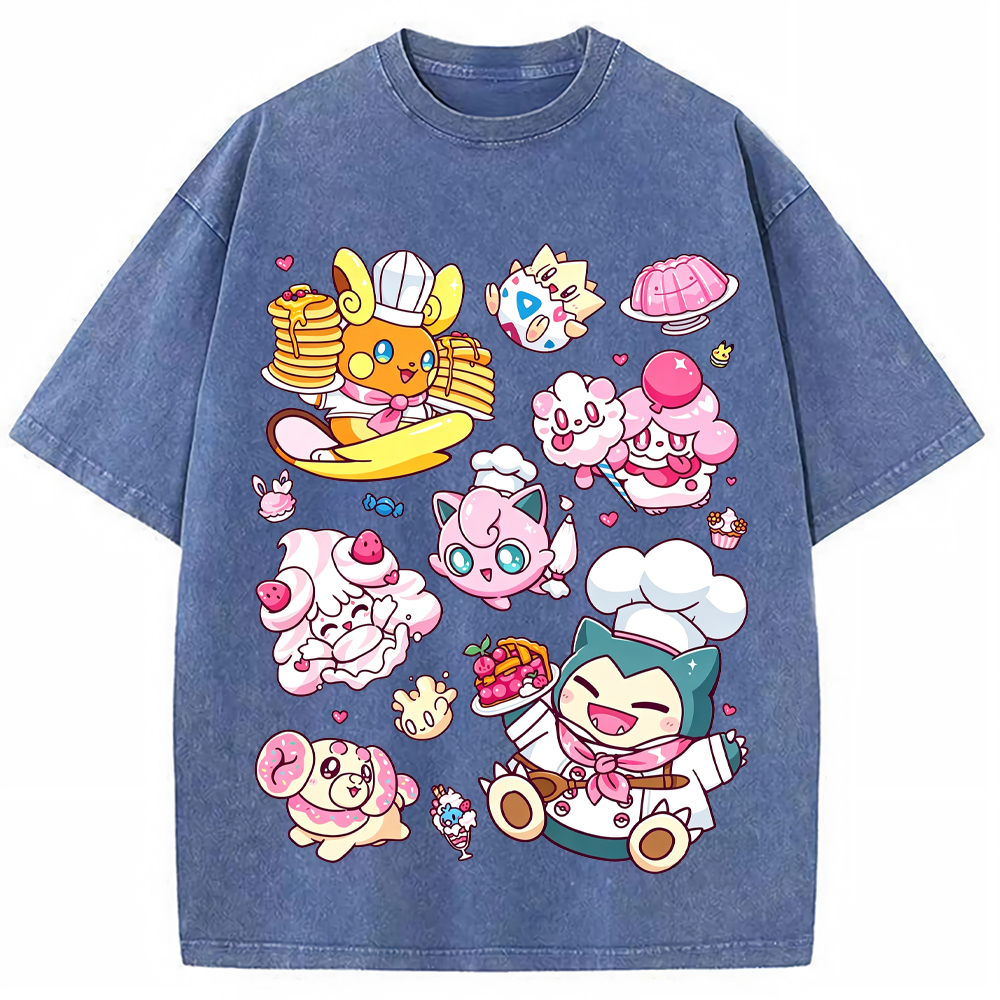 Sweet Pastry Chef Pokemon Cartoon Tee | Pokemon Anime