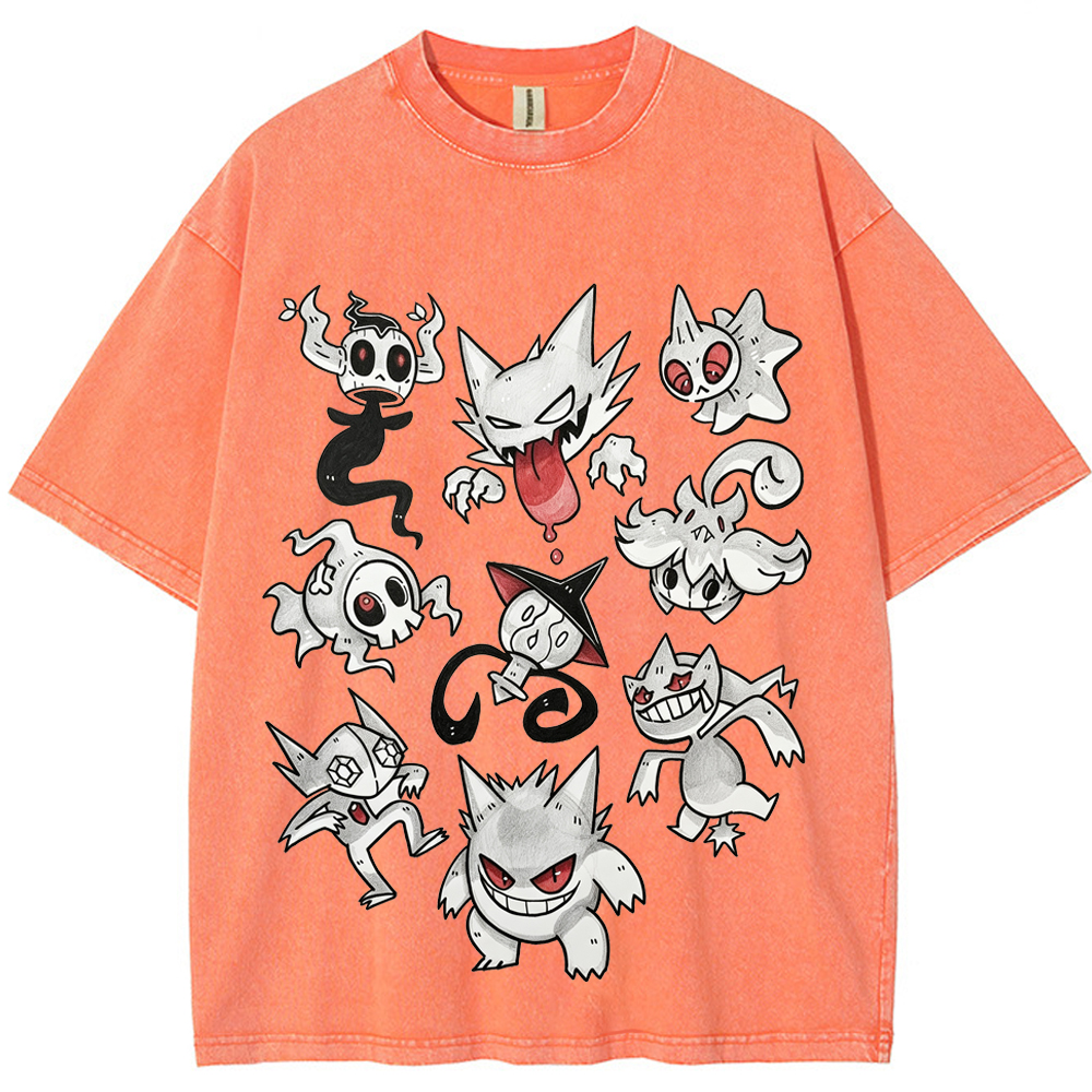 Ghost Type Pokemon Flash Sheet Cartoon Tee | Pokemon Anime