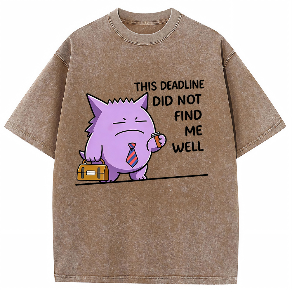 Vintage Washed Gengar T-Shirt, Funny Work Meme Pokemon Tee