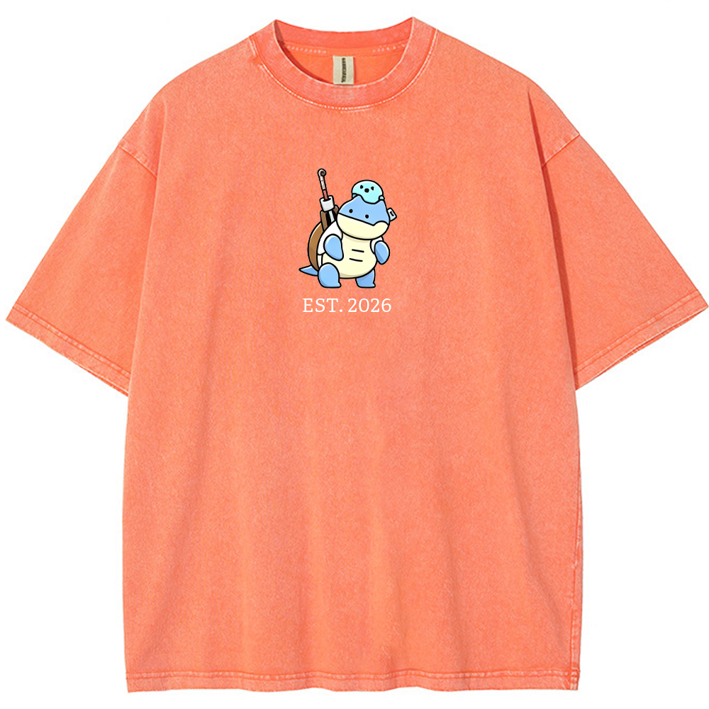 Cute Parent & Kid Blastoise Vintage Washed T-Shirt
