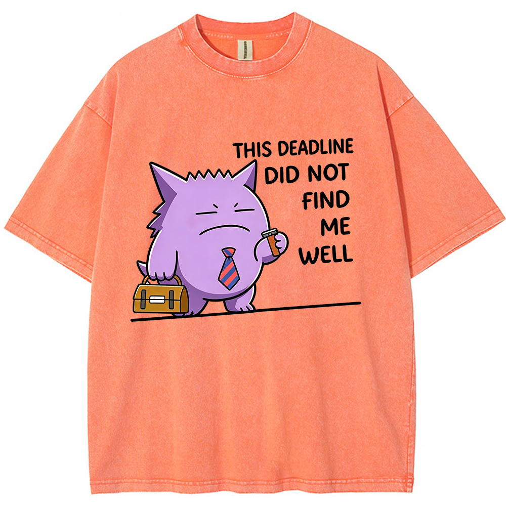 Vintage Washed Gengar T-Shirt, Funny Work Meme Pokemon Tee