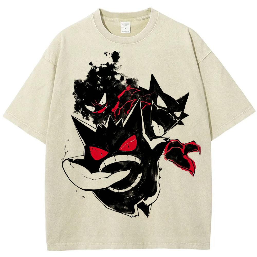 Ink Smoke Gengar Evolution Tee | Pokemon Anime