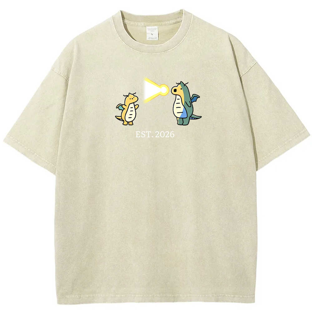 Cute Parent & Kid Dragonite Vintage Washed T-Shirt