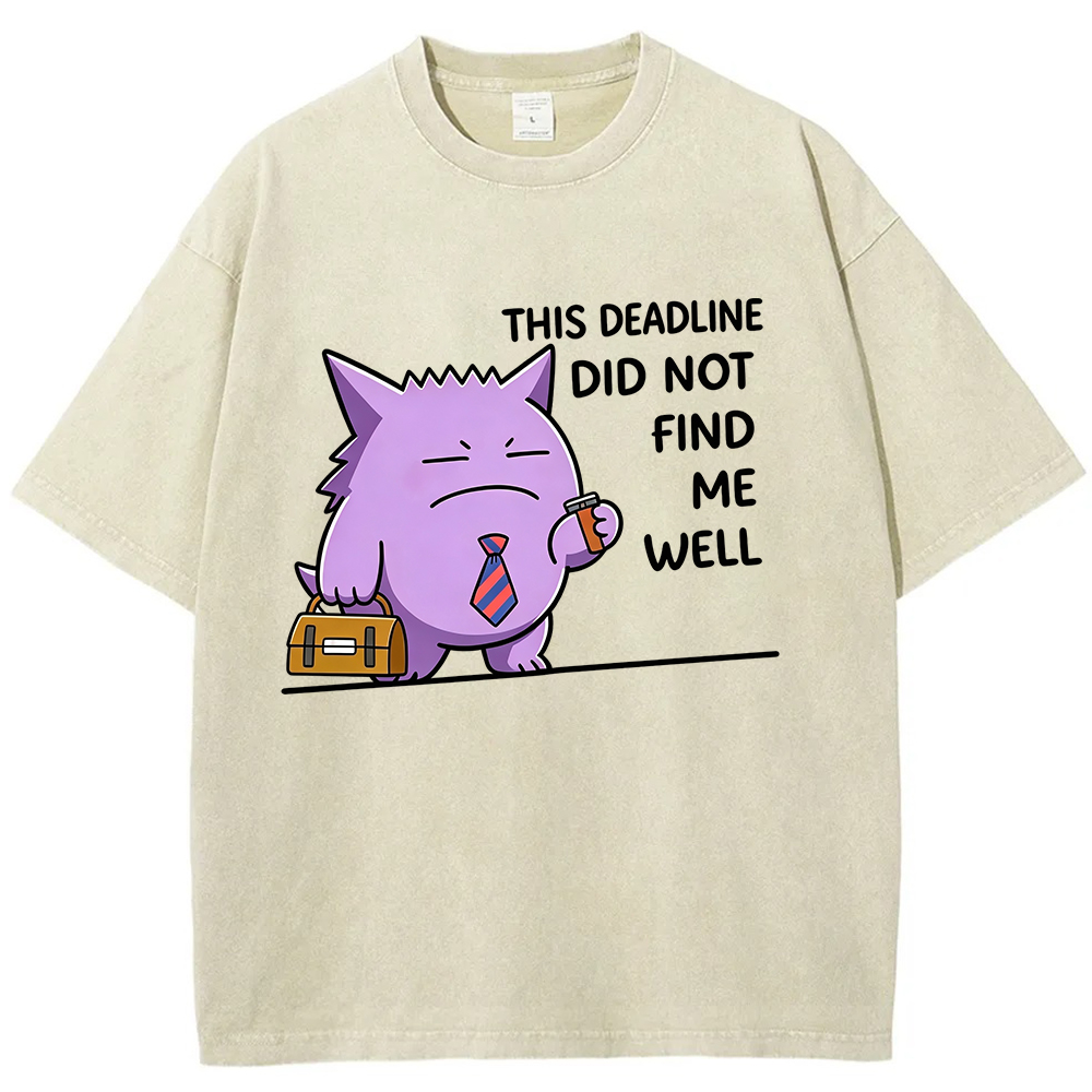 Vintage Washed Gengar T-Shirt, Funny Work Meme Pokemon Tee