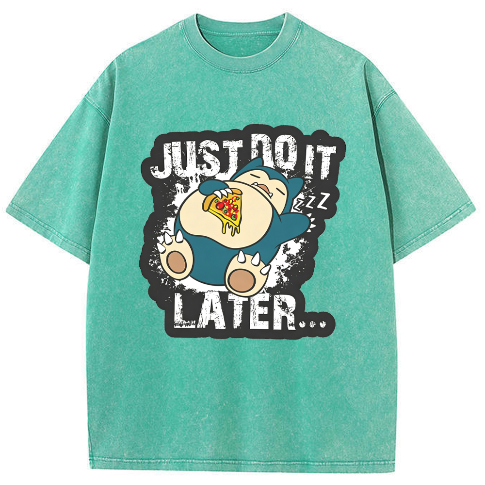 Chill Foodie Daily Snorlax Cartoon Tee | Pokemon Anime