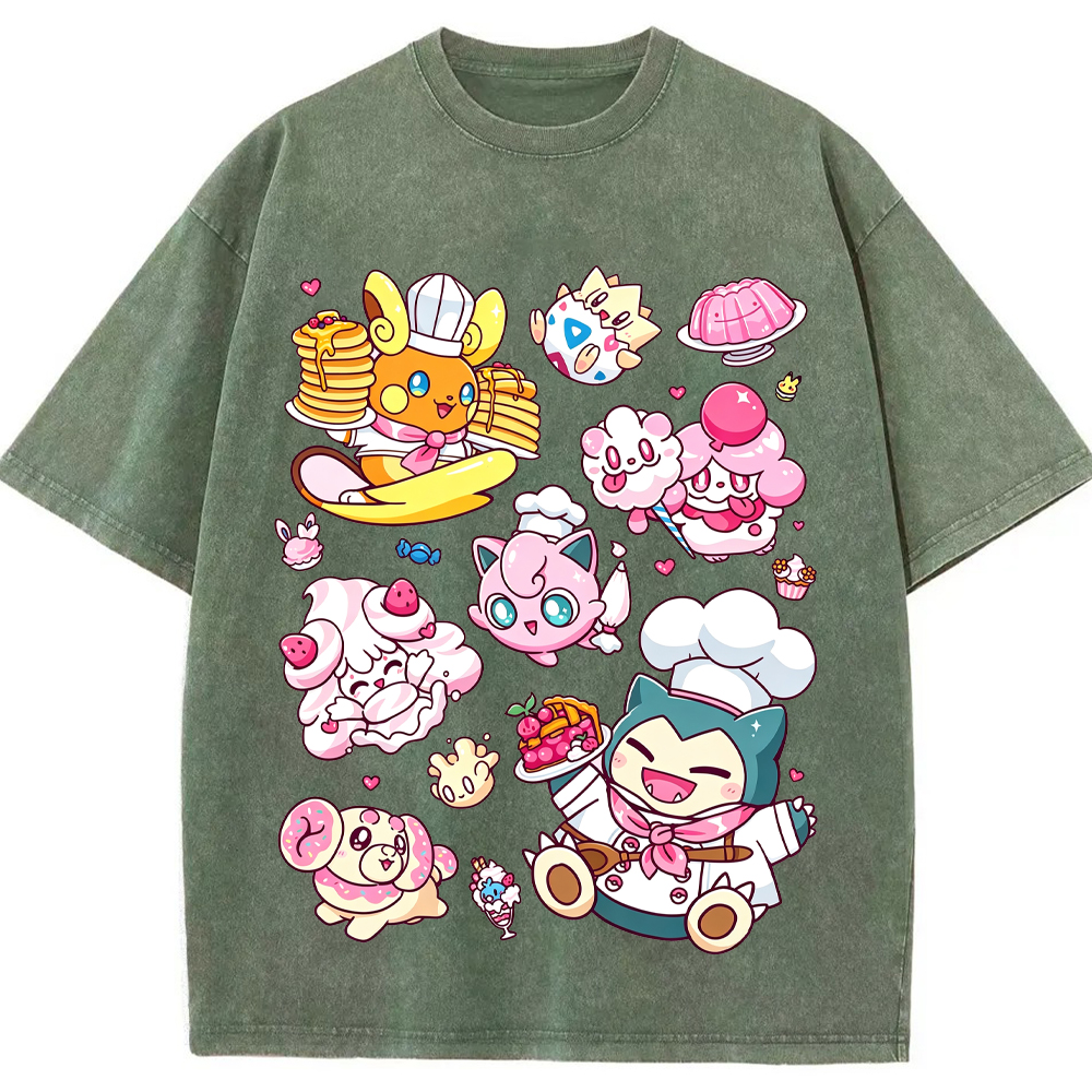 Sweet Pastry Chef Pokemon Cartoon Tee | Pokemon Anime