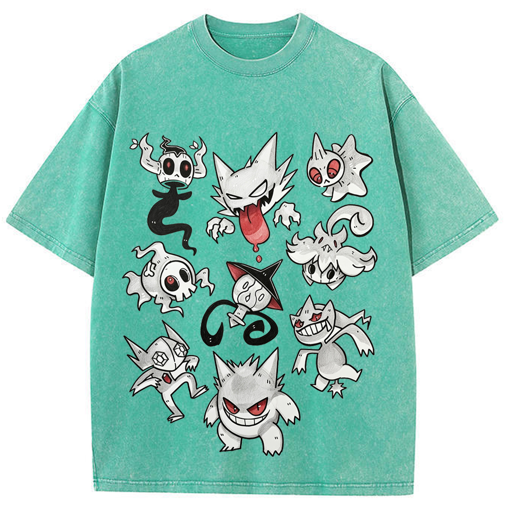 Ghost Type Pokemon Flash Sheet Cartoon Tee | Pokemon Anime