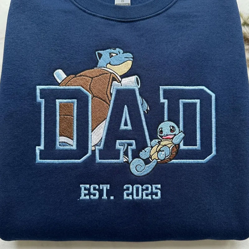 Custom Embroidered Anime Sweatshirt, Personalized PokaDad Character Hoodie