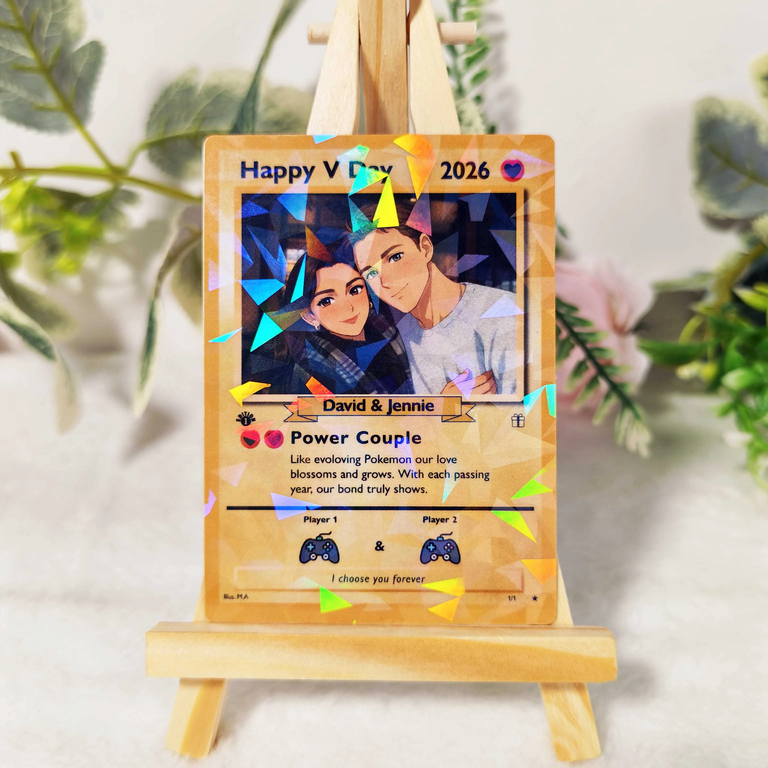 💕Personalized Couple Anime Art Classic Card Pokecard