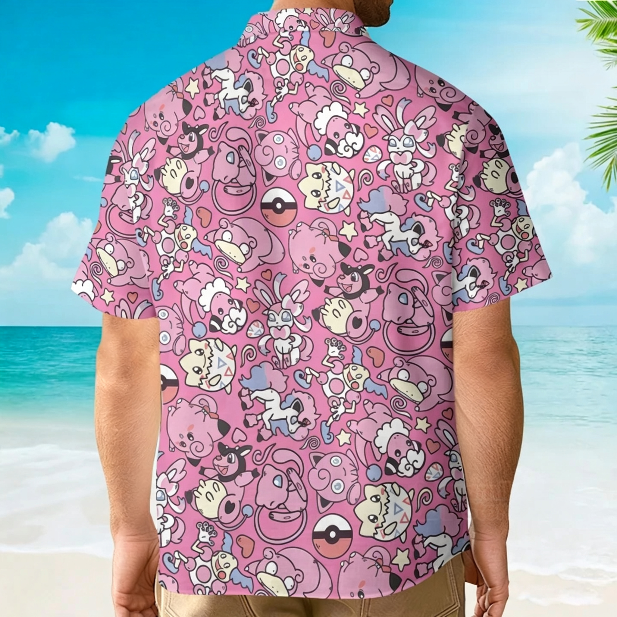 Fairy Pokemon Pattern Hawaiian Shirt