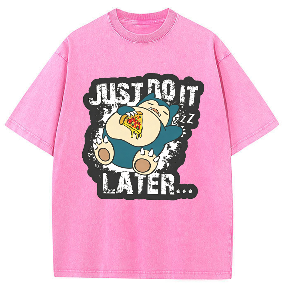 Chill Foodie Daily Snorlax Cartoon Tee | Pokemon Anime
