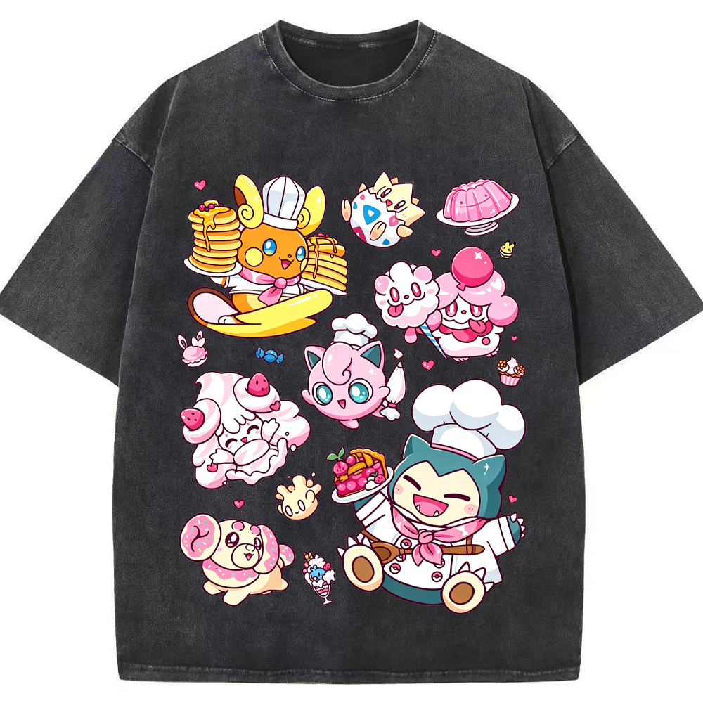 Sweet Pastry Chef Pokemon Cartoon Tee | Pokemon Anime