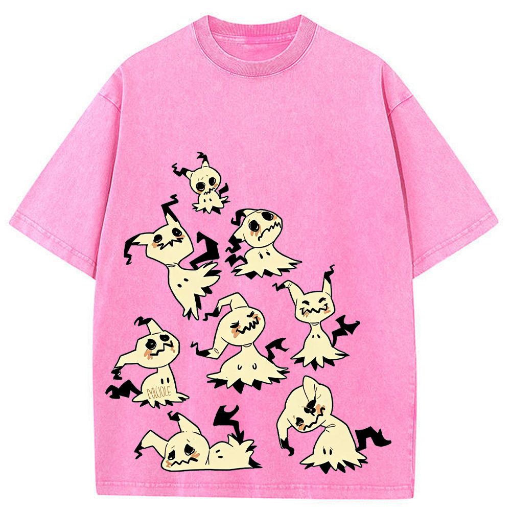 Doodle Style Mimikyu Cartoon Tee | Pokemon Anime