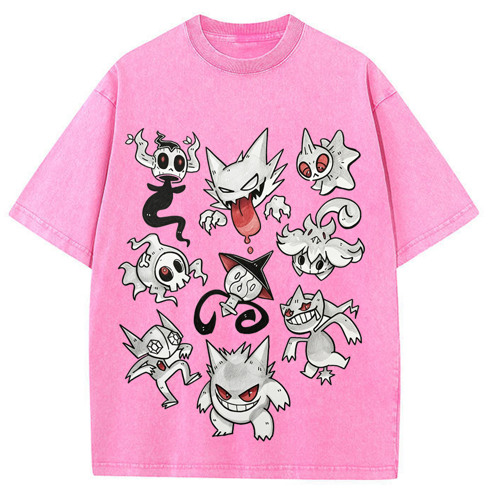 Ghost Type Pokemon Flash Sheet Cartoon Tee | Pokemon Anime