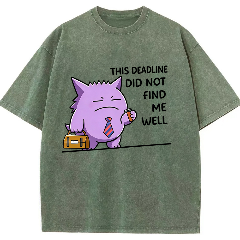 Vintage Washed Gengar T-Shirt, Funny Work Meme Pokemon Tee