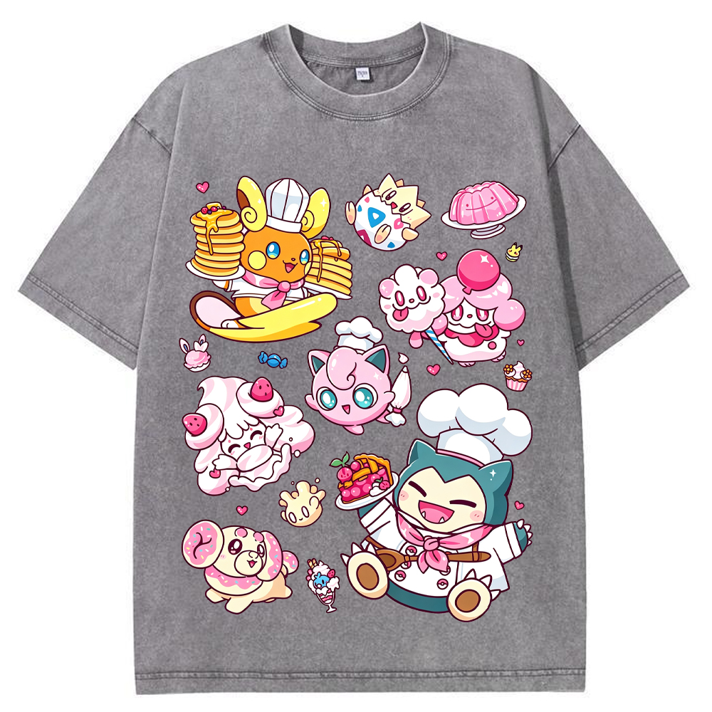 Sweet Pastry Chef Pokemon Cartoon Tee | Pokemon Anime