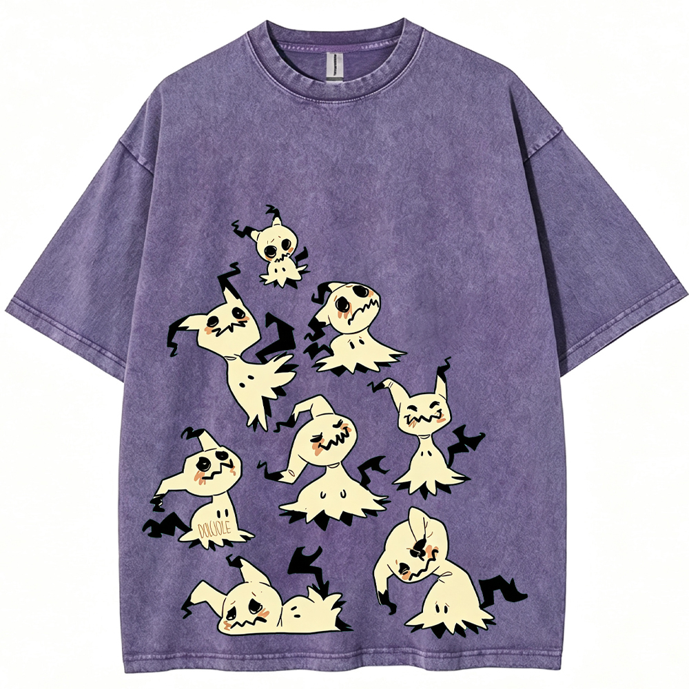 Doodle Style Mimikyu Cartoon Tee | Pokemon Anime