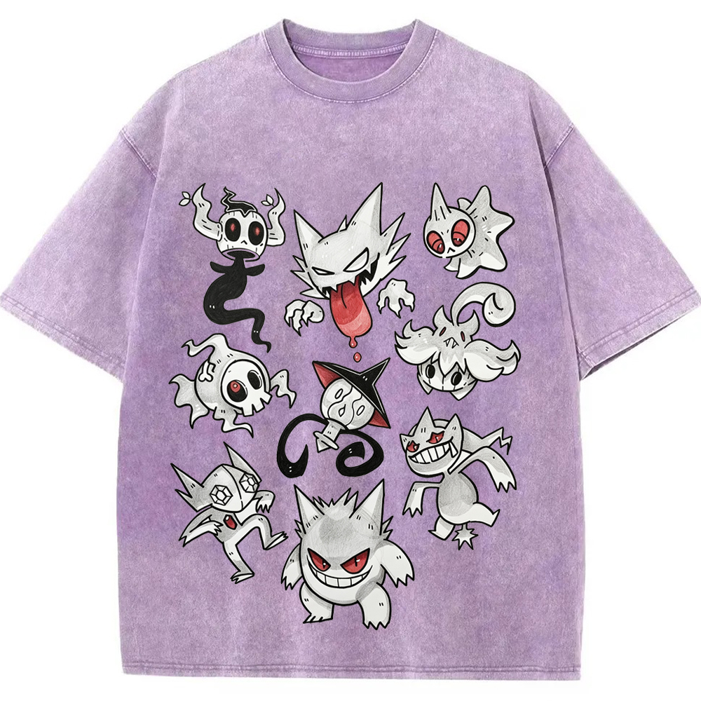 Ghost Type Pokemon Flash Sheet Cartoon Tee | Pokemon Anime