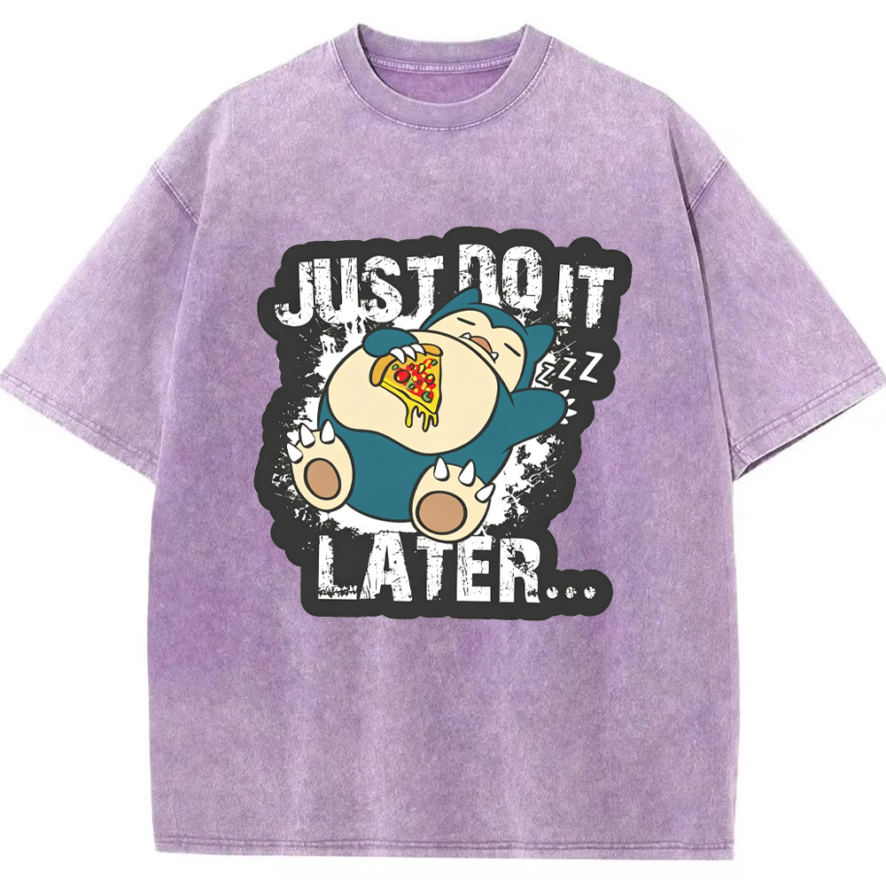 Chill Foodie Daily Snorlax Cartoon Tee | Pokemon Anime