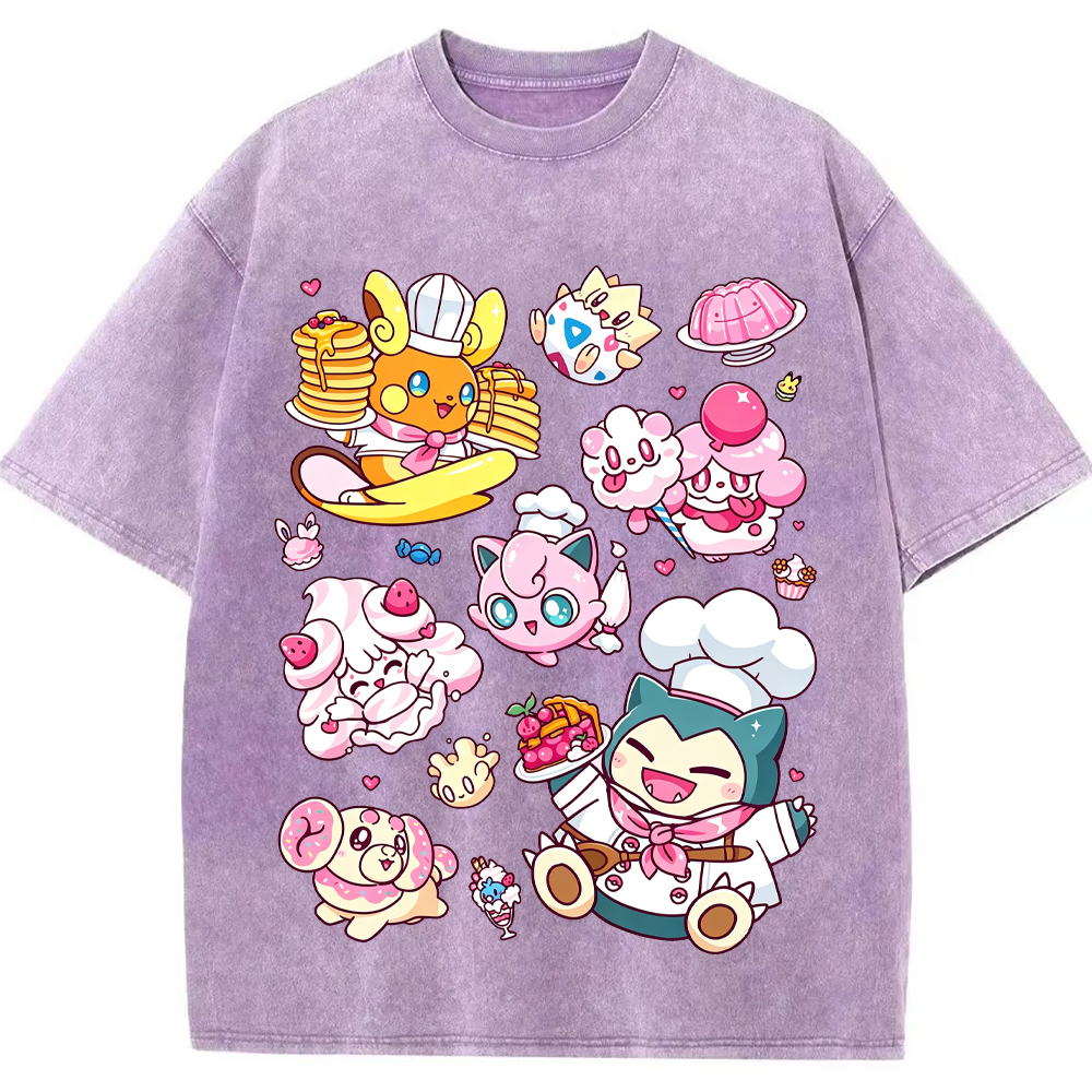 Sweet Pastry Chef Pokemon Cartoon Tee | Pokemon Anime