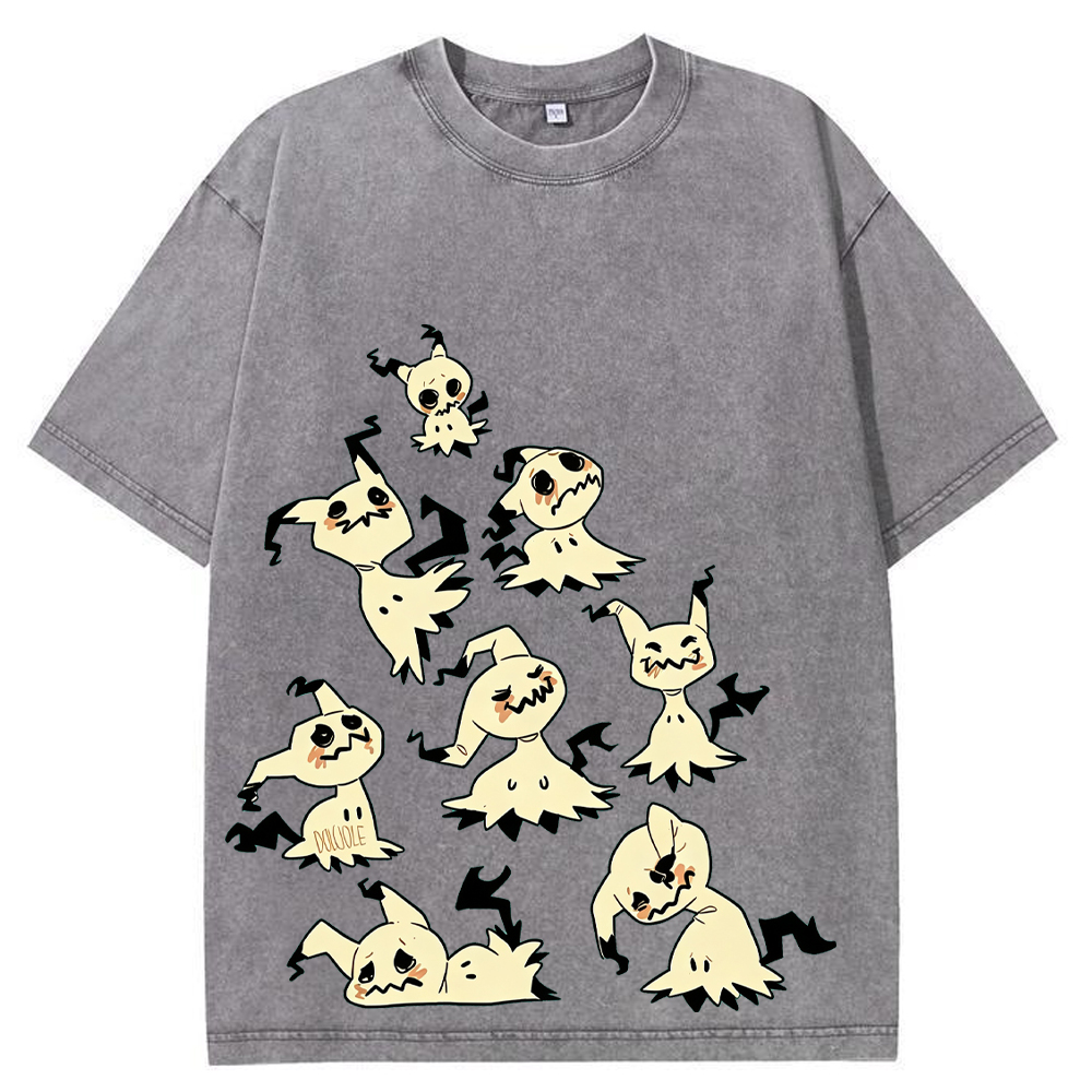 Doodle Style Mimikyu Cartoon Tee | Pokemon Anime