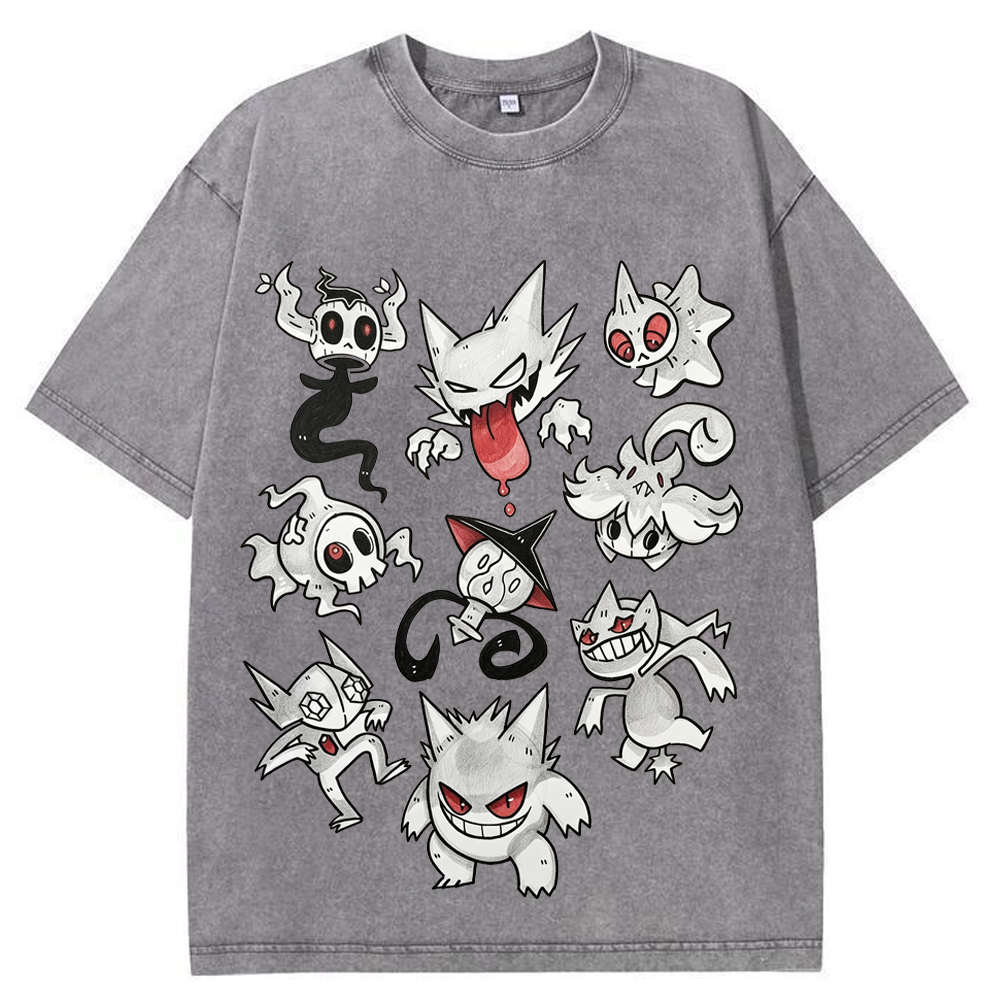 Ghost Type Pokemon Flash Sheet Cartoon Tee | Pokemon Anime