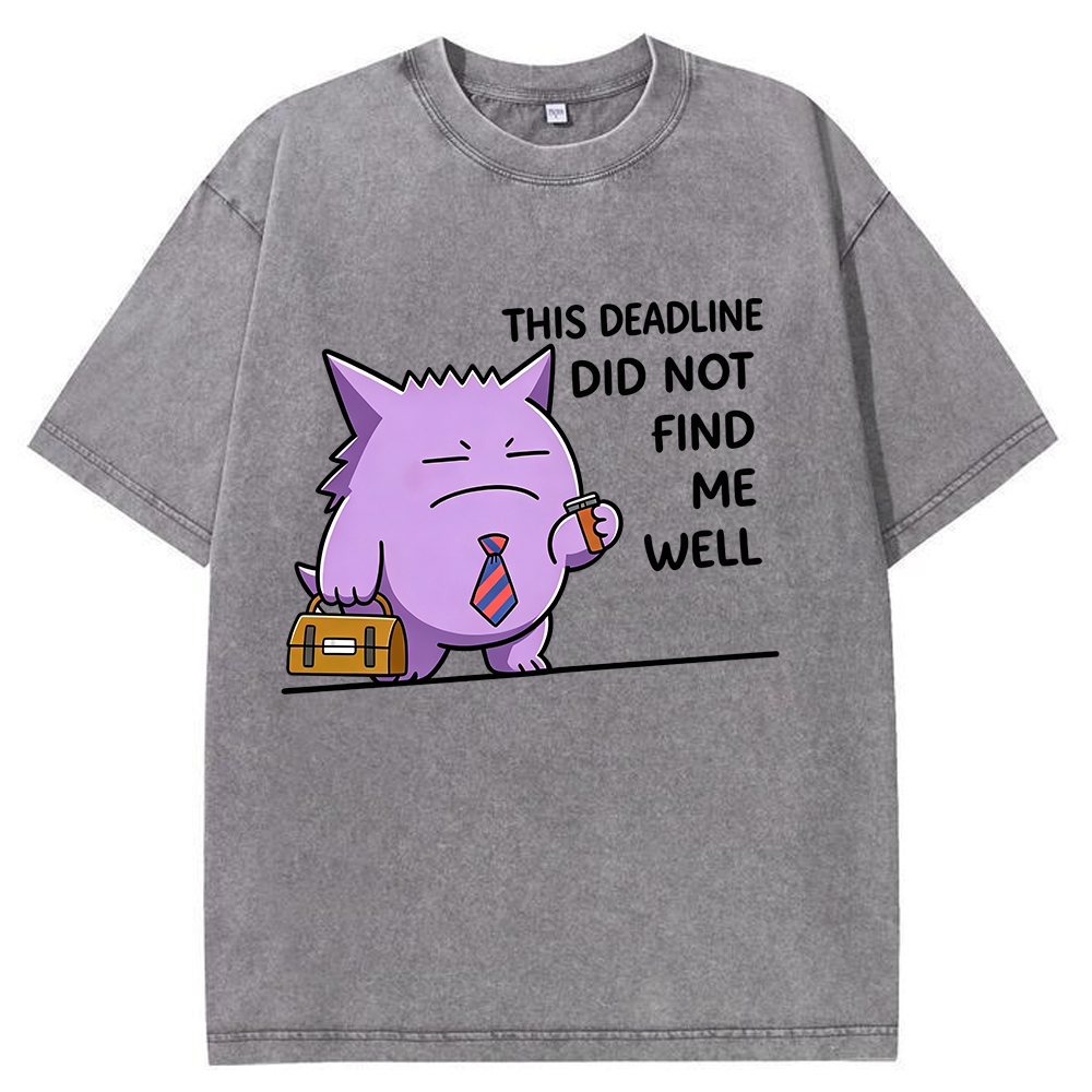 Vintage Washed Gengar T-Shirt, Funny Work Meme Pokemon Tee