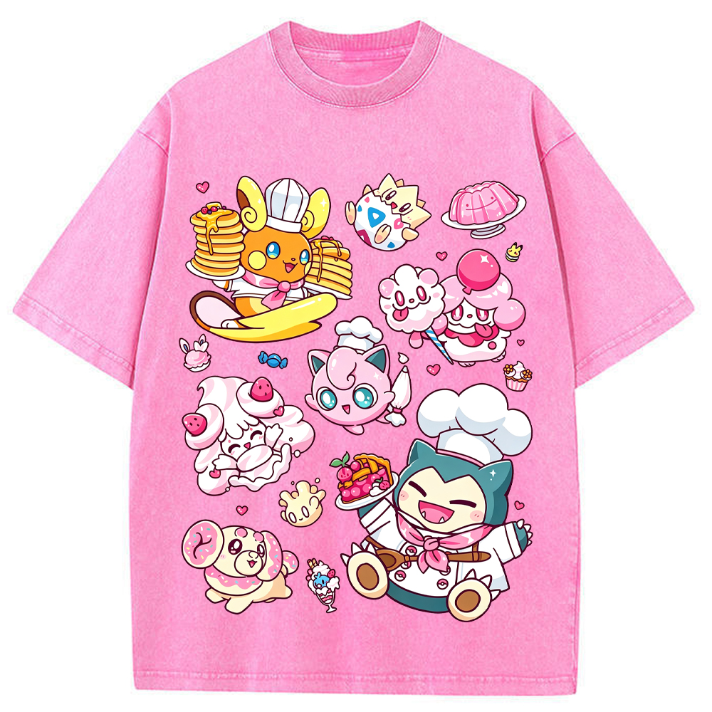 Sweet Pastry Chef Pokemon Cartoon Tee | Pokemon Anime