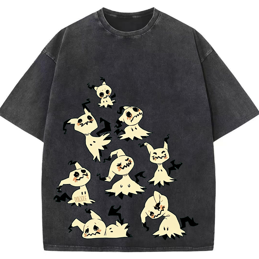 Doodle Style Mimikyu Cartoon Tee | Pokemon Anime