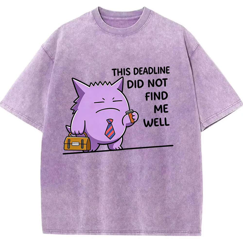 Vintage Washed Gengar T-Shirt, Funny Work Meme Pokemon Tee