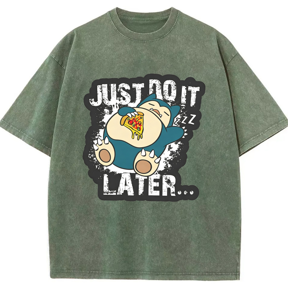 Chill Foodie Daily Snorlax Cartoon Tee | Pokemon Anime