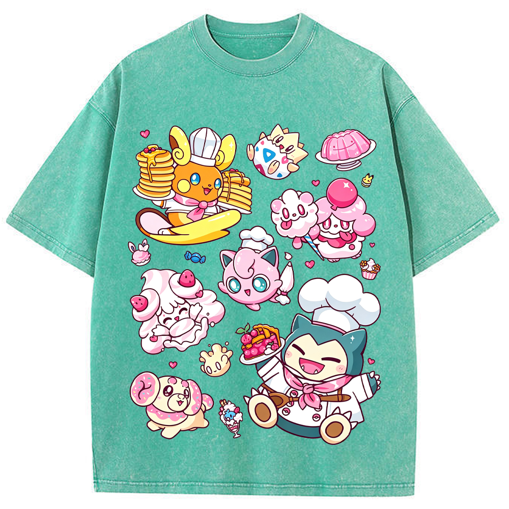 Sweet Pastry Chef Pokemon Cartoon Tee | Pokemon Anime
