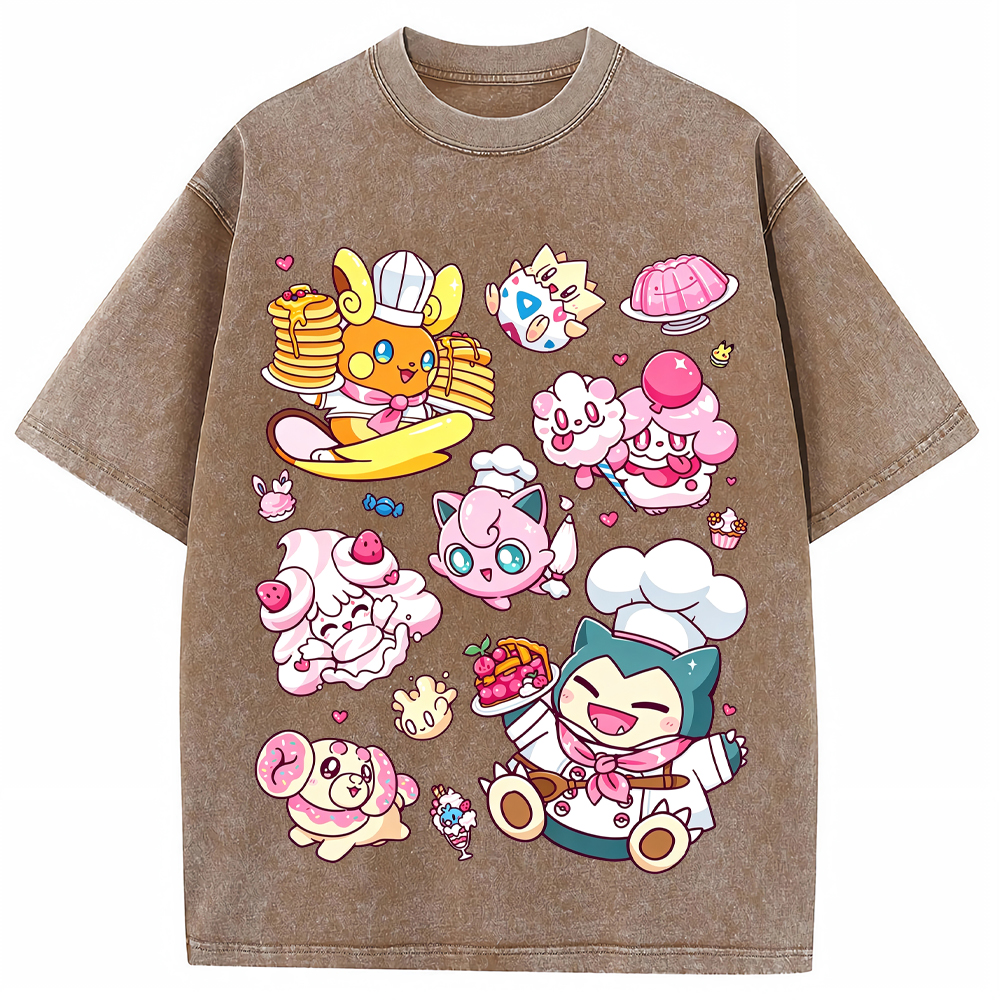 Sweet Pastry Chef Pokemon Cartoon Tee | Pokemon Anime