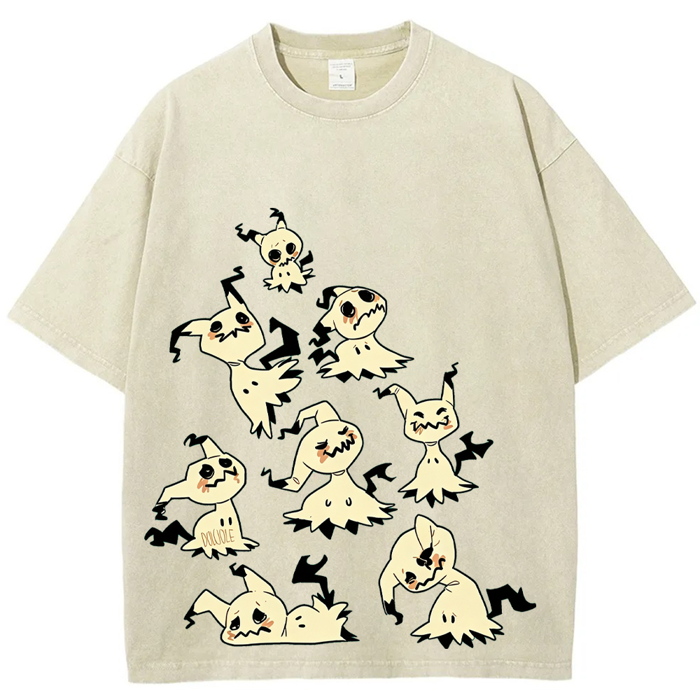 Doodle Style Mimikyu Cartoon Tee | Pokemon Anime