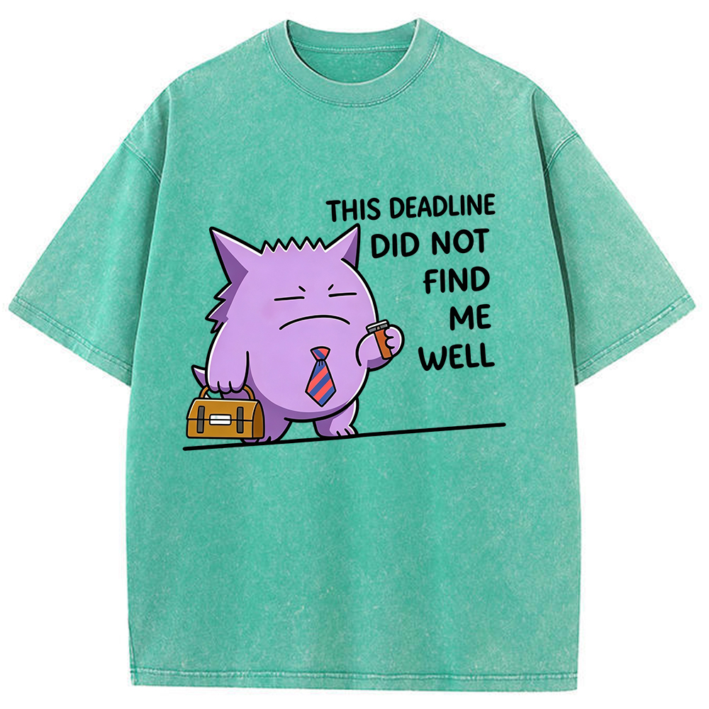 Vintage Washed Gengar T-Shirt, Funny Work Meme Pokemon Tee
