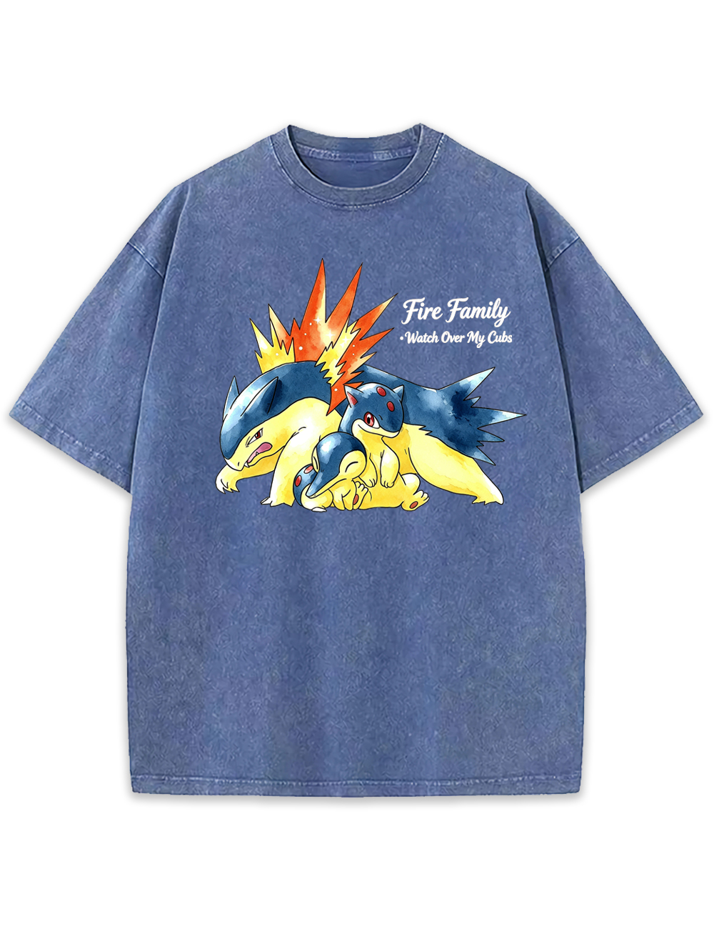 Parent & Kid Typhlosion Fire Family Vintage Washed T-Shirt