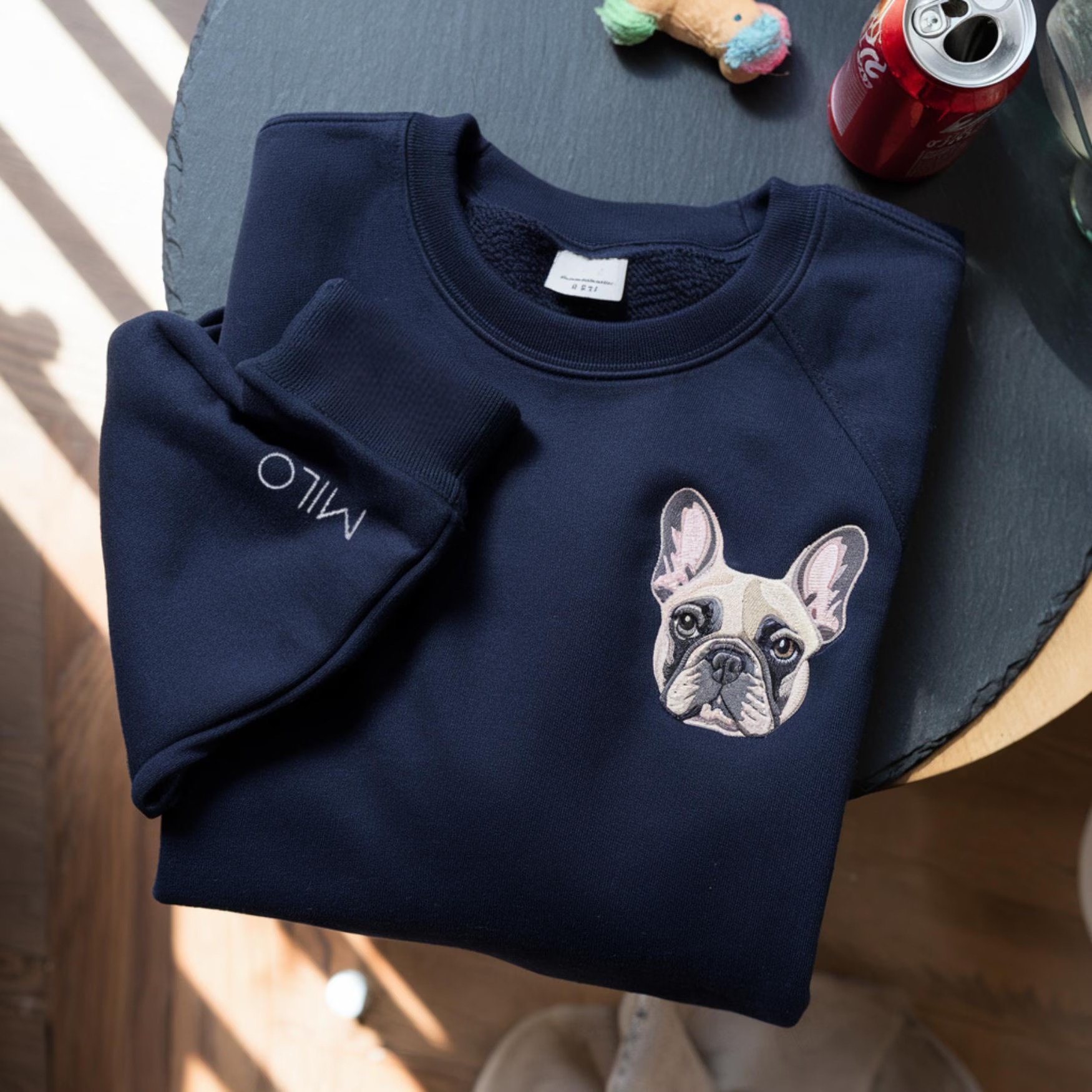 Custom Dog Face 2 Embroidered Sweatshirt-Gift For Custom