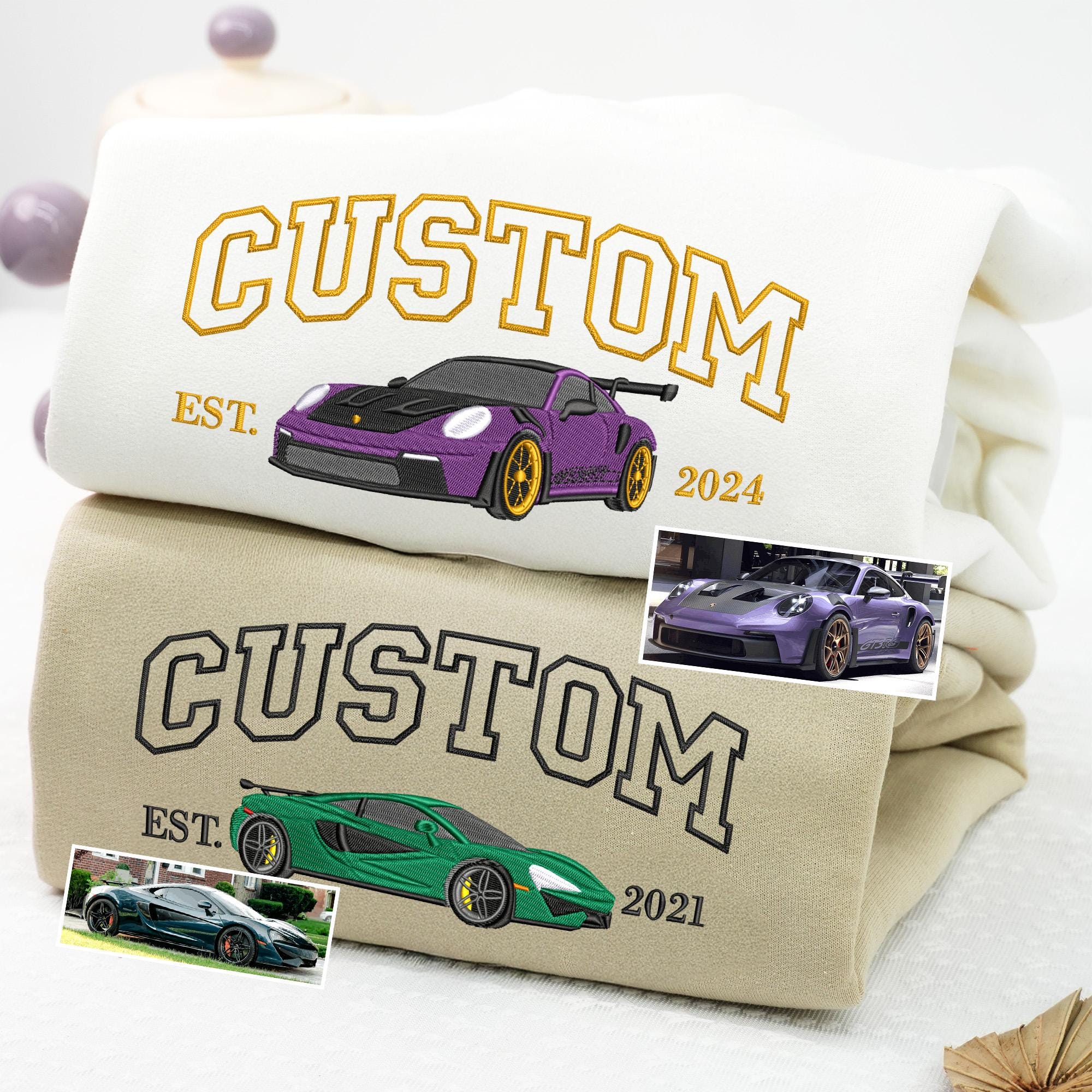 Custom Embroidered Car V1 Sweatshirt-Gift For Custom