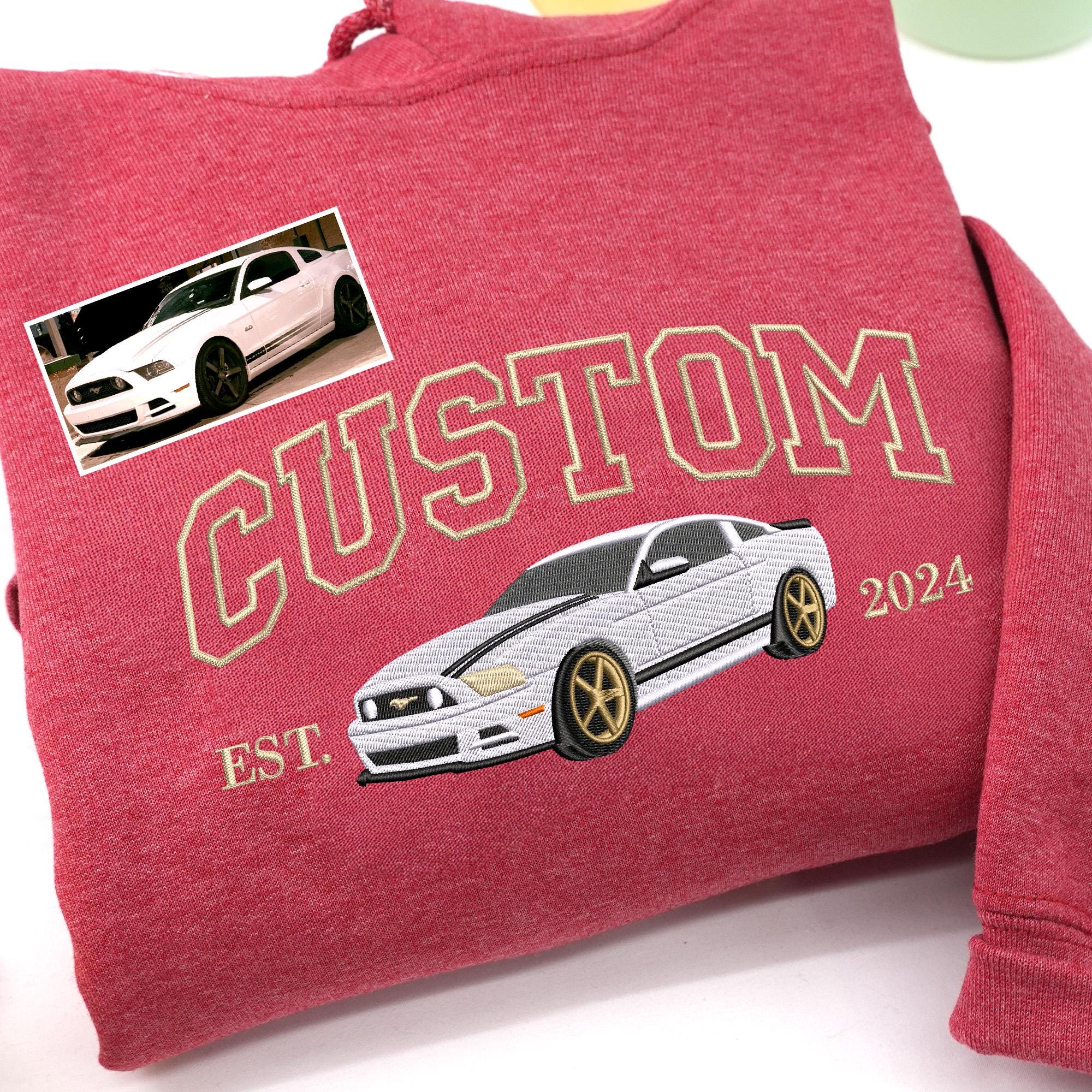 Custom Embroidered Car V1 Sweatshirt-Gift For Custom