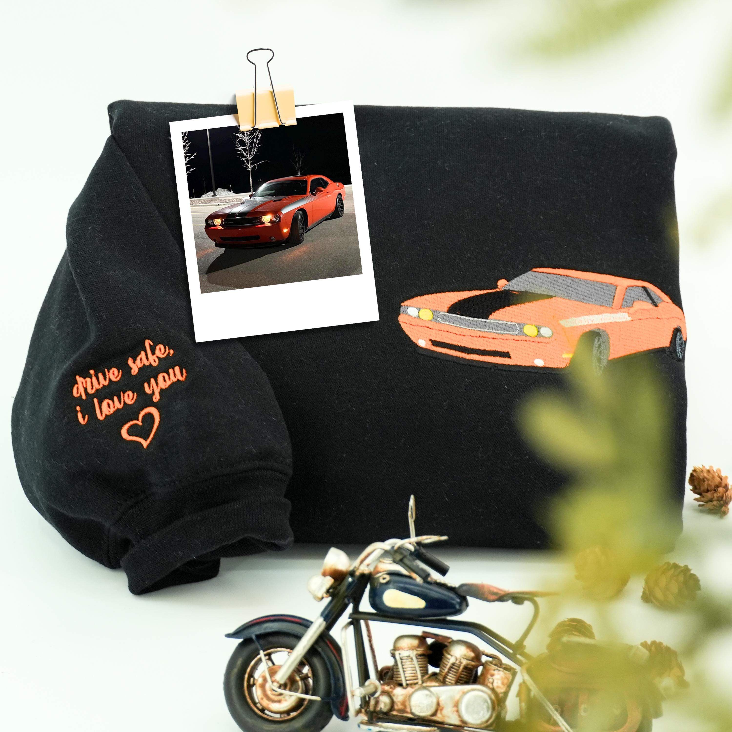 Custom Embroidered Car V2 Sweatshirt-Gift For Custom