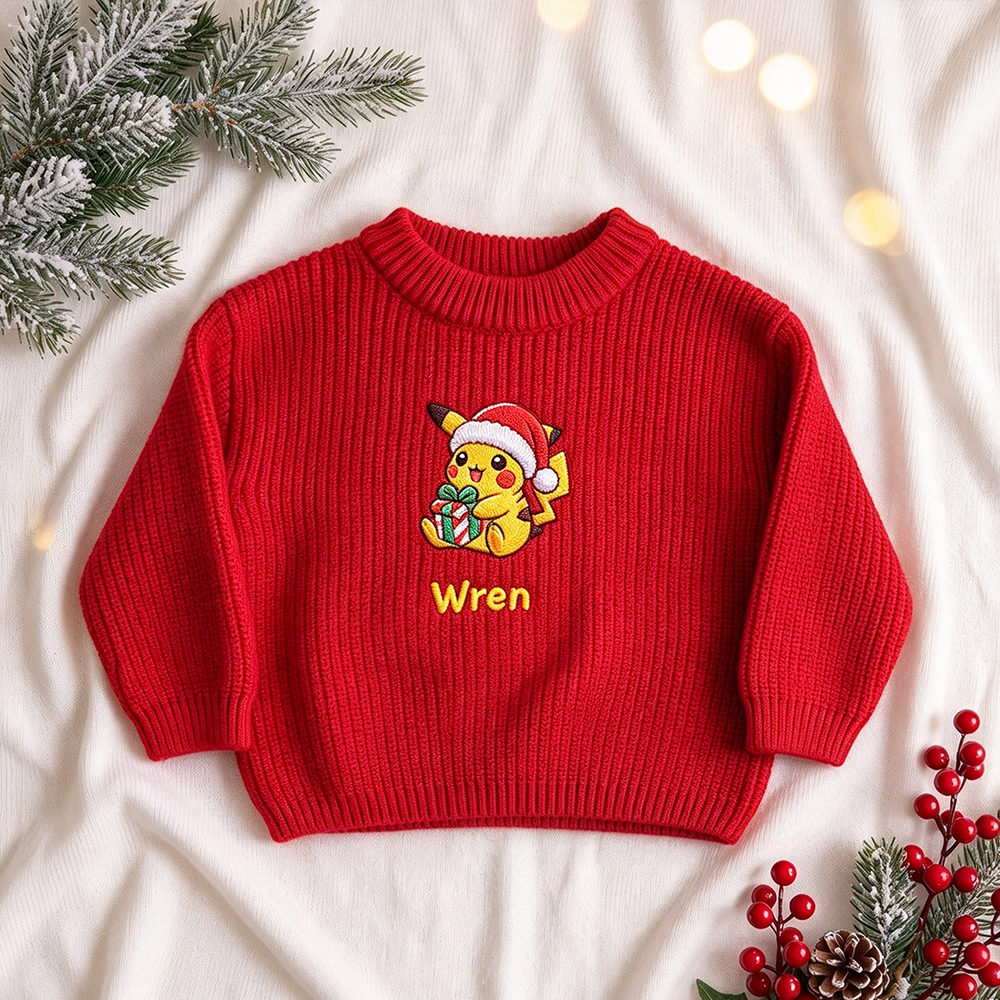 Custom Embroidered Pokémon Personalized Anime Character Sweater